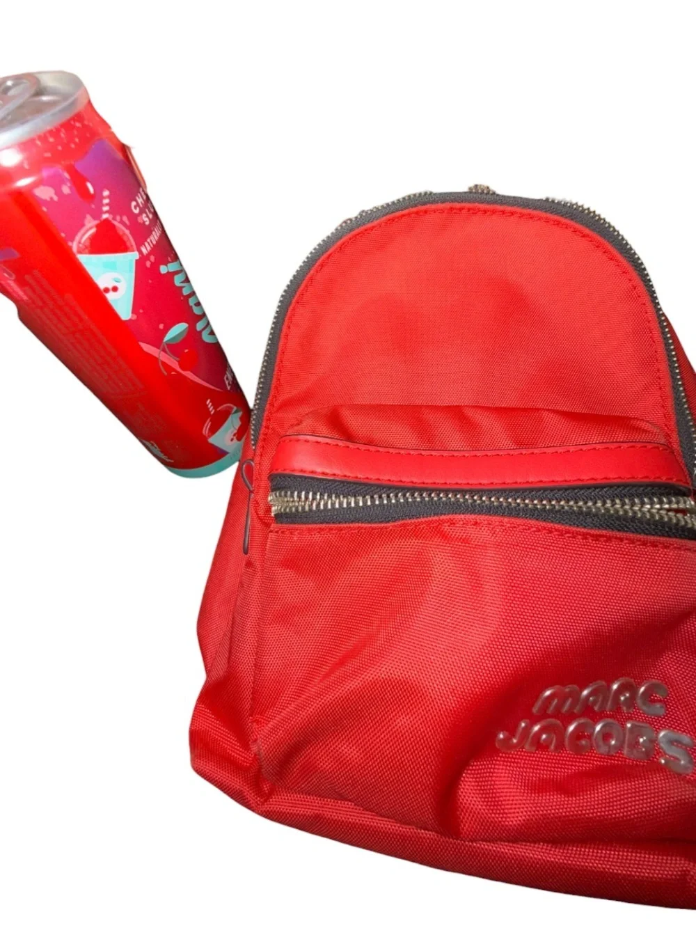 Marc Jacobs Hot Red Mini Backpack Nylon Logo Bag Y2K Streetwear